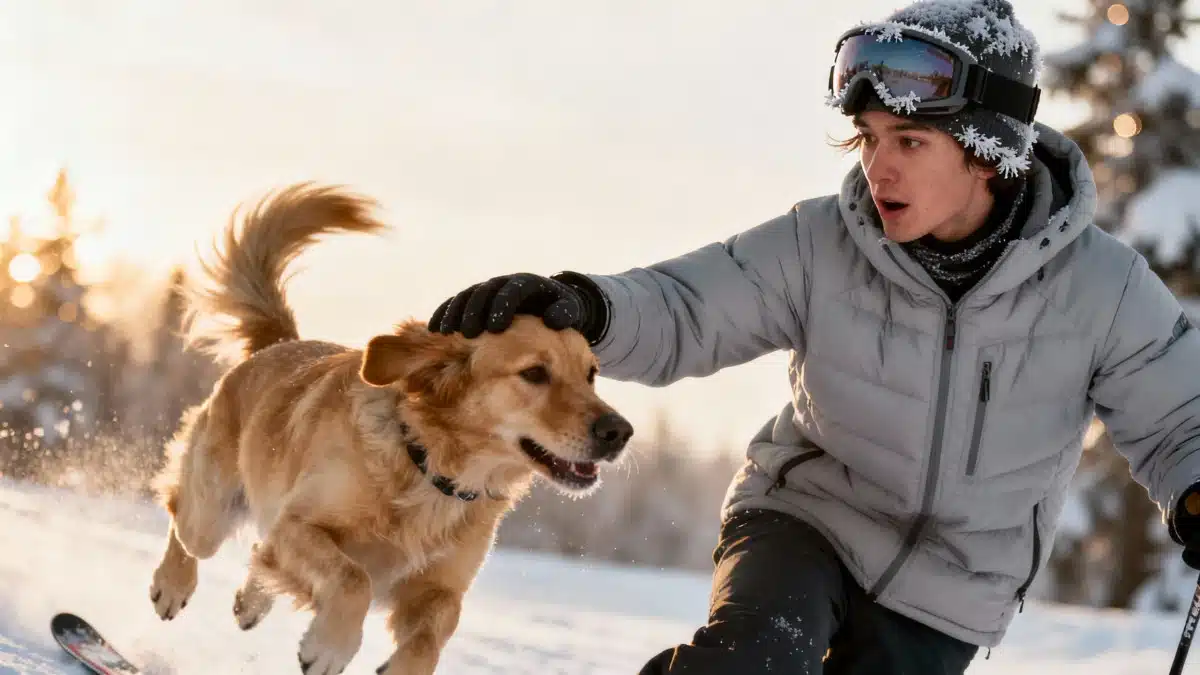 Ce skieur ne s’attendait pas à ça : son incroyable rencontre avec un chien errant dans le Caucase